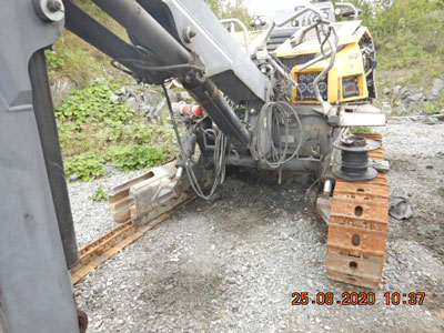 damaged bulldozer